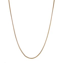 9ct gold snake link chain necklace, London import mark 1976