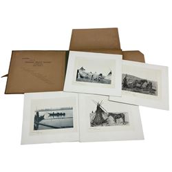Glimpses along the  Canadian Pacific Railway, Indian Series A, hard backed folder containing twelve plates