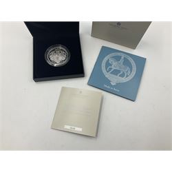 The Royal Mint United Kingdom 2022 'The Platinum Jubilee of Her Majesty The Queen' silver proof piedfort five pound and silver proof five pound coins, both cased with certificates (2)