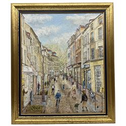 Jean Claude Subrenat (French 20th century): 'La Rue de Paris', oil on canvas signed 64cm x 53cm
