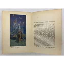 Robert Louis Stevenson-Treasure Island with twelve colour illustrations by Edmund Dulac, inscription dated 1933and Stories from the Arabian Nights illustrated by Edmund Dulac with tipped in plates, prize label dated 1926 (2) 