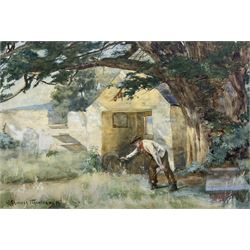 George Sheridan Knowles (British 1863-1931): The Gardener, watercolour signed and dated '85, 33cm x 50cm