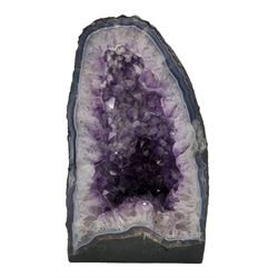 Pair of large amethyst geodes, each approx 33cm x 20cm