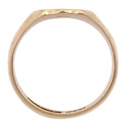 9ct rose gold signet ring, monogrammed with initials WH, hallmarked