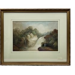 George Nicholson (British 1787-1878): Aysgill Force, watercolour signed 22cm x 34cm