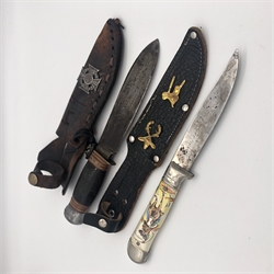 Military Knife and a Knife with a Cowboy Motif