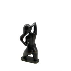 After Riccardo Scarpa (Italian, 1905-1999): Limited edition bronze figure of a female nude, stamped 'Scarpa' and numbered 1/8, H23.5cm