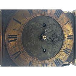 Late 19th century brass lantern clock, the engraved dial inscribed 'Edward East', Roman chapter ring, pierced and engraved pediments, twin fusee movement striking the hours on bell, no pendulum, H38cm