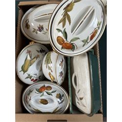Morton of Filey Creamware, Masons, Kutani China, Royal Worcester Evesham and other decorative ceramics and miscellanea in three boxes