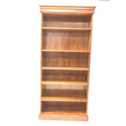 Grange Furniture -French cherry wood open bookcase fitted with four adjustable and one fixed shelf, W88cm, H200cm, D33cm