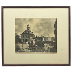 Leonard Russell Squirrel (British 1893-1979): 'The Custom House - King's Lynn, monochrome print signed and titled in pencil, dated 1948, 23cm x 28cm