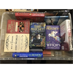 Box of Terry Pratchett,Star Trek and Star Wars Books
