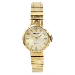 Rolex Precision 9ct gold ladies manual wind bracelet wristwatch, Cal.1401, back case No 27347 and dated 'Aug 29th 1967', hallmarked