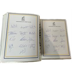 County Cricket - various autographs and signatures including Allan Lamb, David Capel, Graeme Swann, Bruce French, Samit Patel, Andy Caddick etc, in one folder