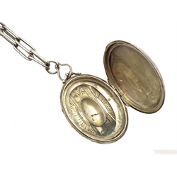 Victorian silver locket,  Birmingham 1883, on silver chain necklace stamped 925 