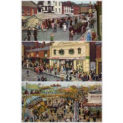 Tom Dodson (British 1910-1991): The Market, A Trip to the Pictures and The Circus, set of three colour prints signed
 in pencil max 40cm x 45cm (3)