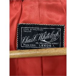 Red hunting tailcoat by Charles Whitelock, Leeds, the buttons initialled 'B H' together with the dress trousers