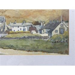 DM Walton (British 20th century): Grange Looking towards Carnforth and Village Landscape, two watercolours signed max 22cm x 32cm (2)