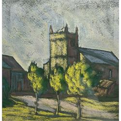 Stanley Royle (British 1888-1961): A Sheffield Church, pastel signed, inscribed and dated '40 in pencil top right 18cm x 17cm
