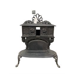 Cast 'Queenie' stove, with overall floral decoration