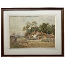 William Ramsey (British Early 20th Century): Country Cottage and Farmstead with Chickens, pair watercolours signed 35cm x 50cm (2)