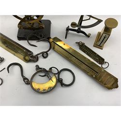 Mancur iron and brass scale, German bilateral scale,  egg scale and various spring balances etc
