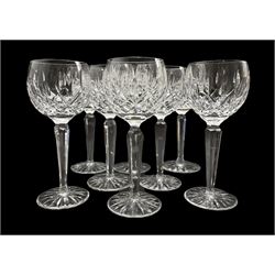 Set of eight Waterford crystal Lismore pattern hock glasses (8)
