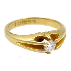  Early 20th century 18ct gold single stone diamond ring, Birmingham 1918  