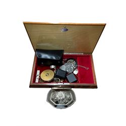 Box of assorted costume jewellery, coins etc