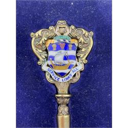 Silver gilt and enamel key to commemorate the official opening of Caistor Senior School, October 18th 1938 in fitted leather case Birmingham 1938 Maker Deakin and Francis Ltd 2.1oz