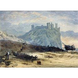 Thomas 'Tom' Dudley (British 1857-1935): Dunluce Castle County Antrim - Northern Ireland, watercolour signed and dated 1879, 20cm x 28cm