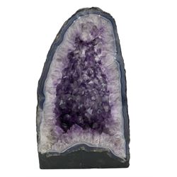 Pair of large amethyst geodes, each approx 33cm x 20cm