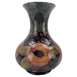 Moorcroft pomegranate pattern vase, of squat form with trumpet neck, impressed and painted marks, H20.5cm 