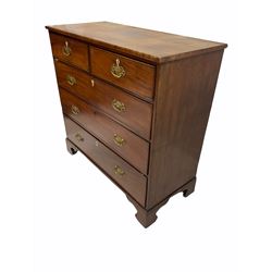 Georgian mahogany chest, two short and three long drawers, on bracket feet