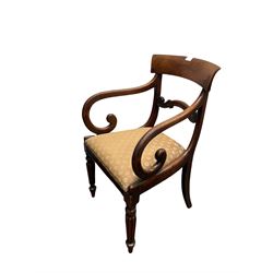 William IV mahogany elbow chair