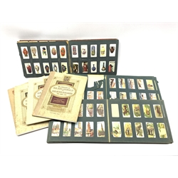 Three Wills cigarette card albums and contents of various cards and four John Player booklets