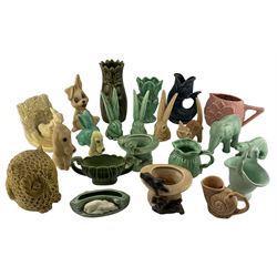 Collection of Sylvac to include three Hares no. 1298, Elephant, Polar Bear, Rabbit no. 5289, two Top Hats with Kittens no. 1584, together with other pottery vases, a  Sylvac Guide and figures 