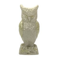 Belleek vase in the form of an owl, small Worcester blush ivory vase and other items