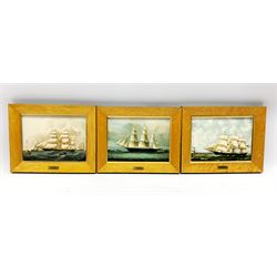 A series of three Wedgwood 'American Clipper Ship Plaques' to include Sea Witch, Hurricane and Golden West, each with leaflet,  31.5cm x 25cm overall 