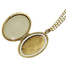 9ct gold locket pendant necklace, hallmarked, approx 10.35gm
