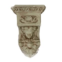 Plaster corbel with classical mask, shells etc H46cm