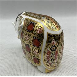 Royal Crown Derby 'Imari Elephant' paperweight, dated 1998 