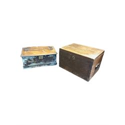Small camphor wood chest with a small pine and oak storage box