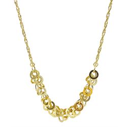 14ct gold circular link necklace, hallmarked