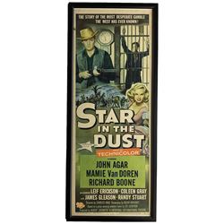Rare Vintage Western Movie Advertising Poster: 'Star in the Dust', starring John Agar, Mamie van Doren and Richard Boone pub. 1956 America 90cm x 34cm