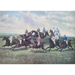 After George Veal (British 19th Century): The Steeplechase, varnished print on composite, impressed verso (Vienna) 29cm x 39cm
