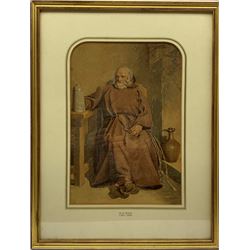 Attrib. William Henry Hunt (British 1790-1864): Monk with Tankard, watercolour unsigned, attributed on the mount 36cm x 24cm