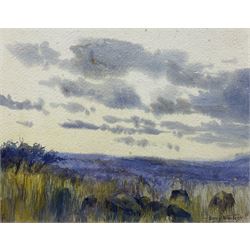 Harry Wanless (British c1872-1934): View over the Yorkshire Moors, watercolour signed 19cm x 24cm 