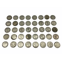 Approximately 420 grams of Great British pre 1920 Queen Victoria Gothic florin coins