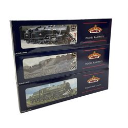 Three Bachmann '00' gauge locomotives, 31-100A Standard 4MT 75059, 32-877 Fairburn Tank 42073 and 32-585 Ivatt Class 4 2-6-0 43106 (3)